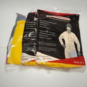 Brand New Multi Purpose Yellow Coverall Set of 3 One Size Fits Most Adults